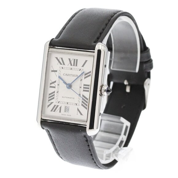 CARTIER tank mast XL WSTA0040 Date Silver Dial Automatic Men's Watch